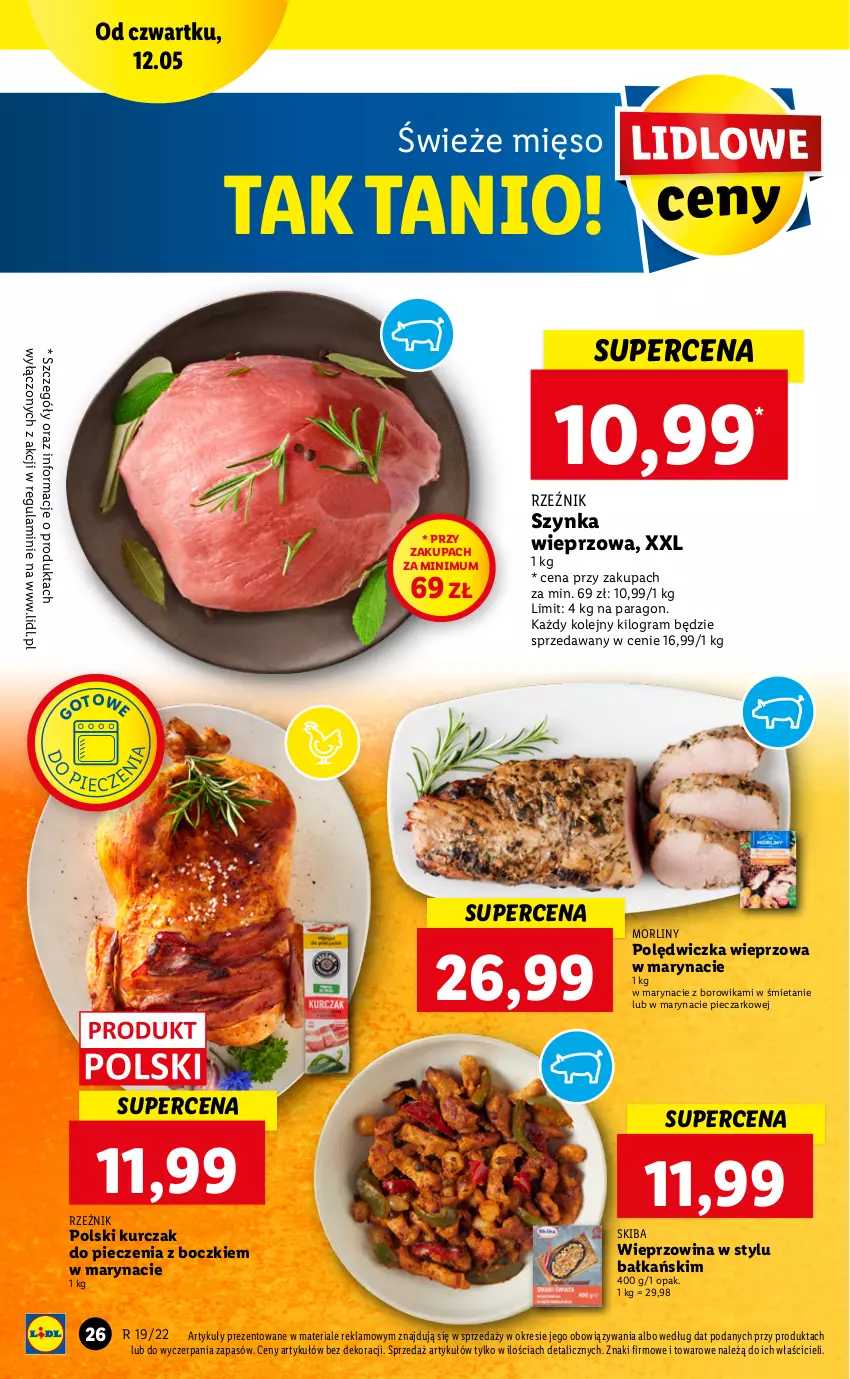 Gazetka promocyjna Lidl - GAZETKA - ważna 12.05 do 14.05.2022 - strona 26 - produkty: Gra, Kurczak, Mięso, Morliny, Olej, Piec, Polędwiczka wieprzowa, Szynka, Szynka wieprzowa, Wieprzowina