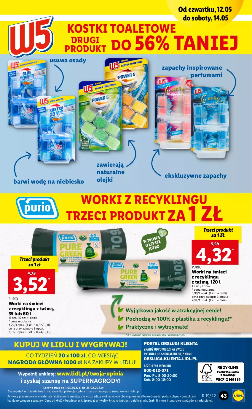 Gazetka promocyjna Lidl - GAZETKA - ważna 12.05 do 14.05.2022 - strona 43 - produkty: Gry, Mola, Olej, Perfum, Pur, Worki na śmiec, Worki na śmieci