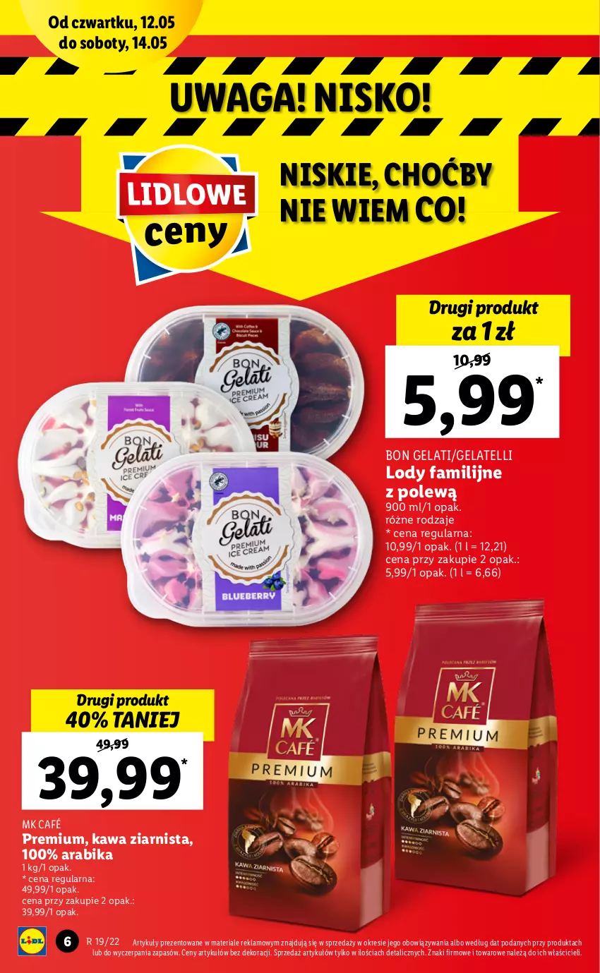 Gazetka promocyjna Lidl - GAZETKA - ważna 12.05 do 14.05.2022 - strona 6 - produkty: Fa, Kawa, Kawa ziarnista, Lody, Waga