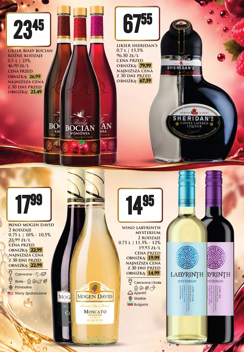 Gazetka promocyjna Dino - Oferta alkoholowa - ważna 09.10 do 10.10.2026 - strona 4 - produkty: Biały Bocian, Likier, Mogen David, Wino