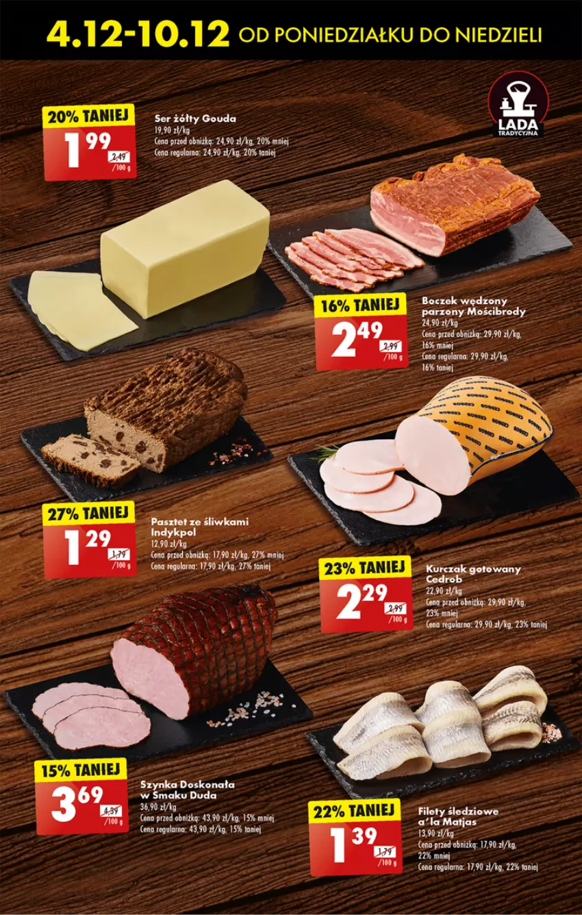 Gazetka promocyjna Biedronka - Od poniedzialku - ważna 04.12 do 09.12.2023 - strona 25 - produkty: Boczek, Duda, Gouda, Pasztet, Por, Ser, Szynka