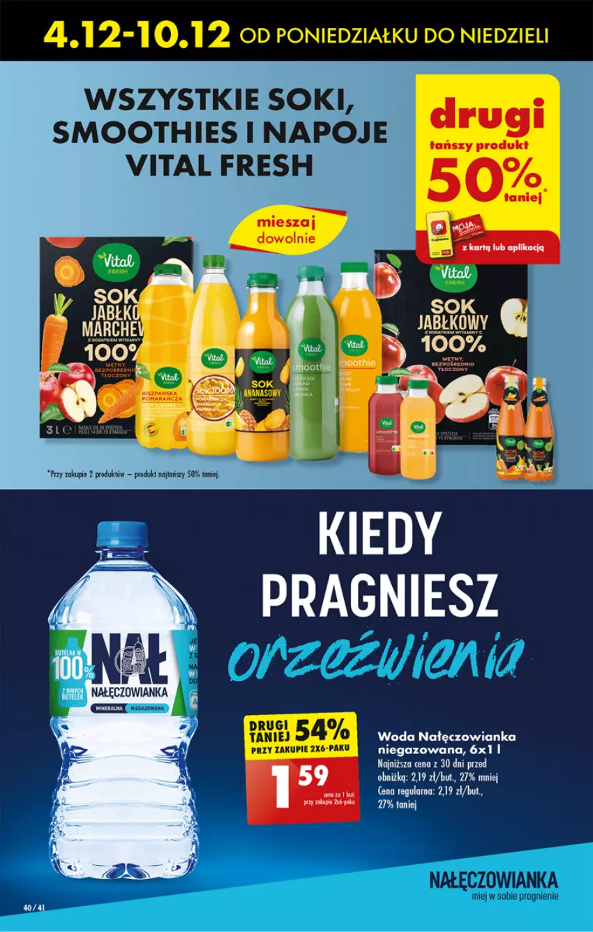 Gazetka promocyjna Biedronka - Od poniedzialku - ważna 04.12 do 09.12.2023 - strona 42 - produkty: Nałęczowianka, Sok, Sok jabłkowy, Woda