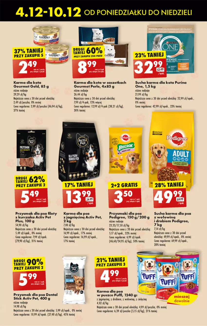 Gazetka promocyjna Biedronka - Od poniedzialku - ważna 04.12 do 09.12.2023 - strona 57 - produkty: Gourmet Gold, Gra, Kurczak, Pedigree, Przysmak dla psa, Przysmaki, Puf, Pur, Purina, Sucha karma