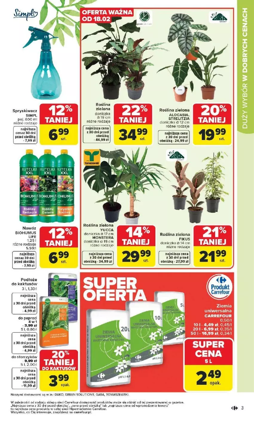 Gazetka promocyjna Carrefour - Gazetka Łap super okazje od poniedziałku! - ważna 16.02 do 28.02.2026 - strona 3 - produkty: Biohumus, Dres, Fa, Kaktus, Kasia, Mus, Nawóz, Storczyk, Tera
