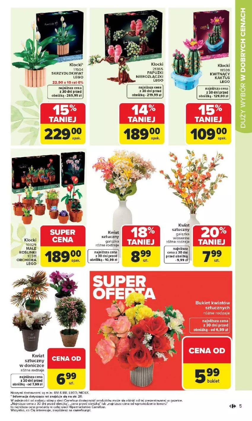 Gazetka promocyjna Carrefour - Gazetka Łap super okazje od poniedziałku! - ważna 16.02 do 28.02.2026 - strona 5 - produkty: Bukiet, Fa, Kaktus, Klocki, LEGO
