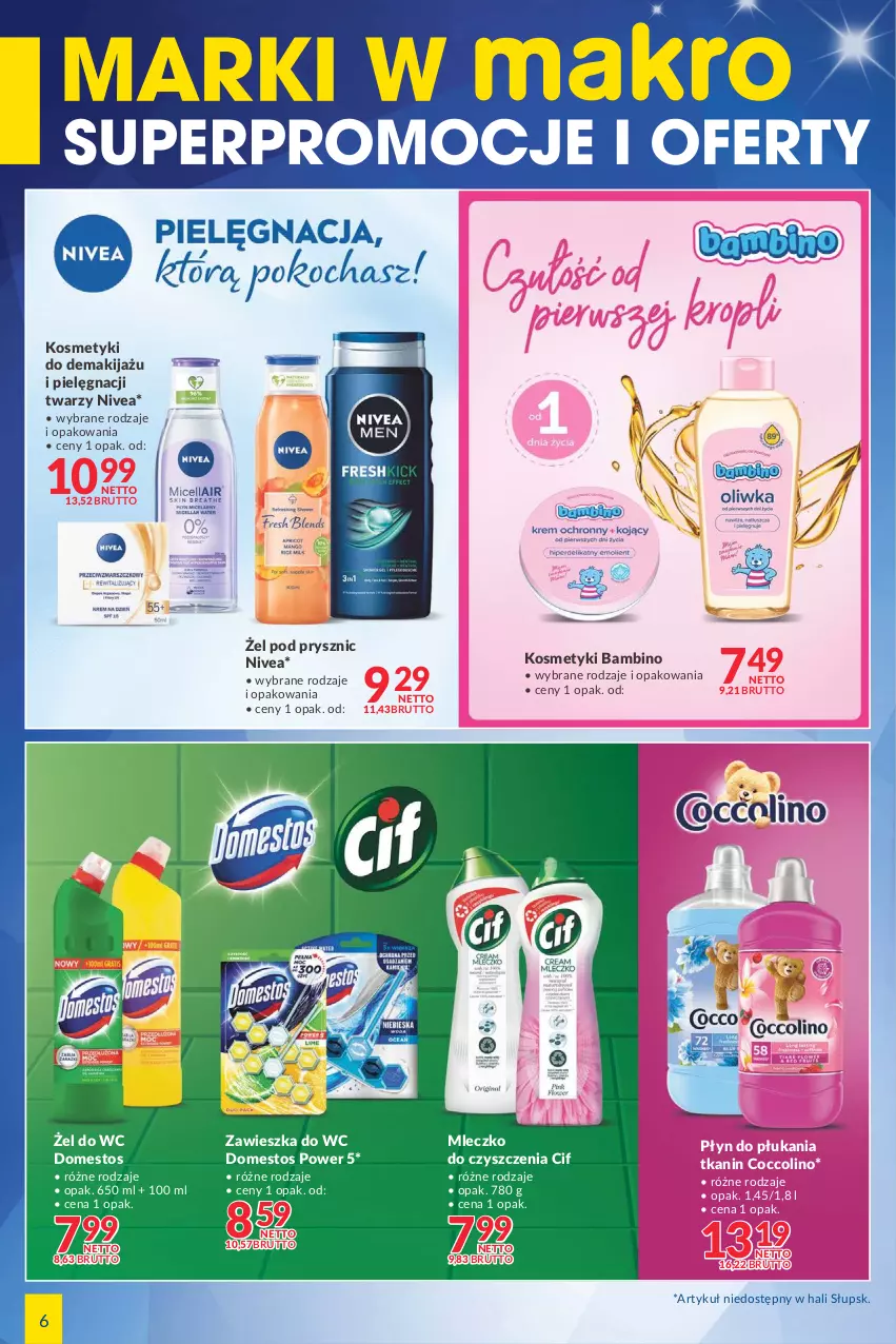 Gazetka promocyjna Makro - [Oferta specjalna] Marki w MAKRO - ważna 25.01 do 07.02.2022 - strona 6 - produkty: Cif, Coccolino, Domestos, Makijaż, Mleczko, Nivea, Płyn do płukania, Zawieszka do wc