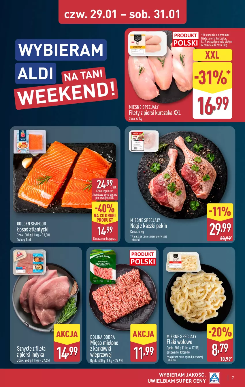 Gazetka promocyjna Aldi - Oferta weekendowa - ważna 29.01 do 31.01.2026 - strona 7 - produkty: Flaki, Flaki wołowe, Golden Seafood, Kurczak, Mięsne specjały, Mięso, Mięso mielone