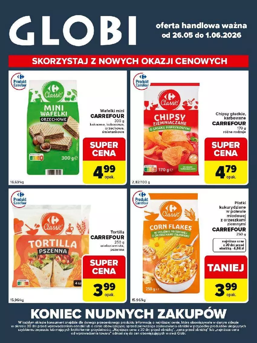 Gazetka promocyjna Carrefour - Gazetka Globi - ważna 26.05 do 01.06.2026 - strona 2 - produkty: Chipsy, Kakao, Parka, Tortilla