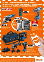Gazetka promocyjna Obi - Gazetka OBI - Gazetka - ważna od 18.08 do 18.08.2026 - strona 9 - produkty: Młot udarowy, Top, Ser, Por, Gra, Rama, Buty, Walizka, Szlifierka kątowa, Tran, Warka, Tarka, Wkręt, Torba, Młot, Wkrętarka, Zestaw wierteł, Spodnie, Szlifierka, Półbuty, Bosch, Maska, Olej, Kompresor, Myjka ciśnieniowa, Akumulator, Fa