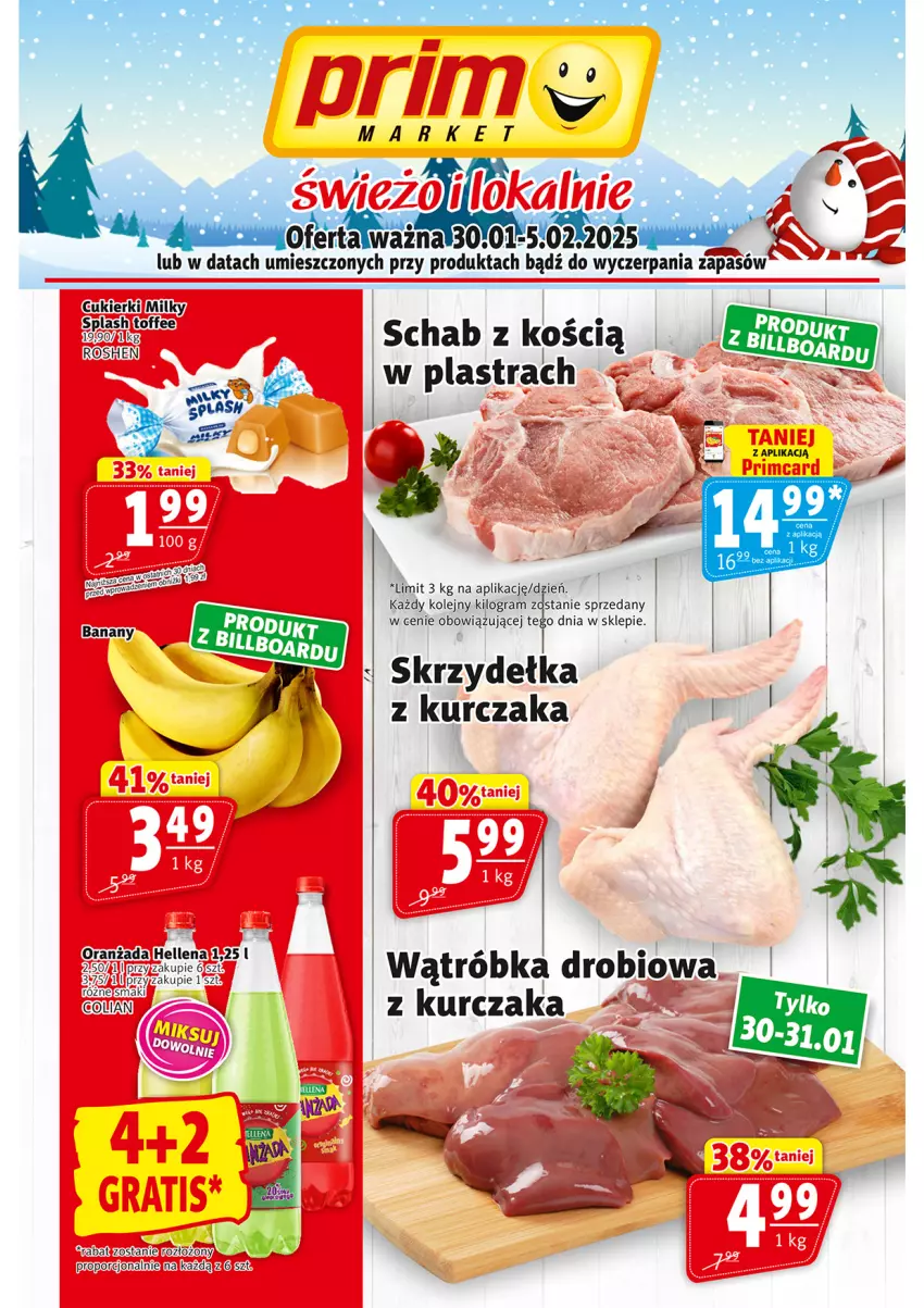 Gazetka promocyjna Prim Market - ważna 30.01 do 05.02.2025 - strona 1 - produkty: Gra, Hellena, Kurczak, Olej, Oranżada, Por