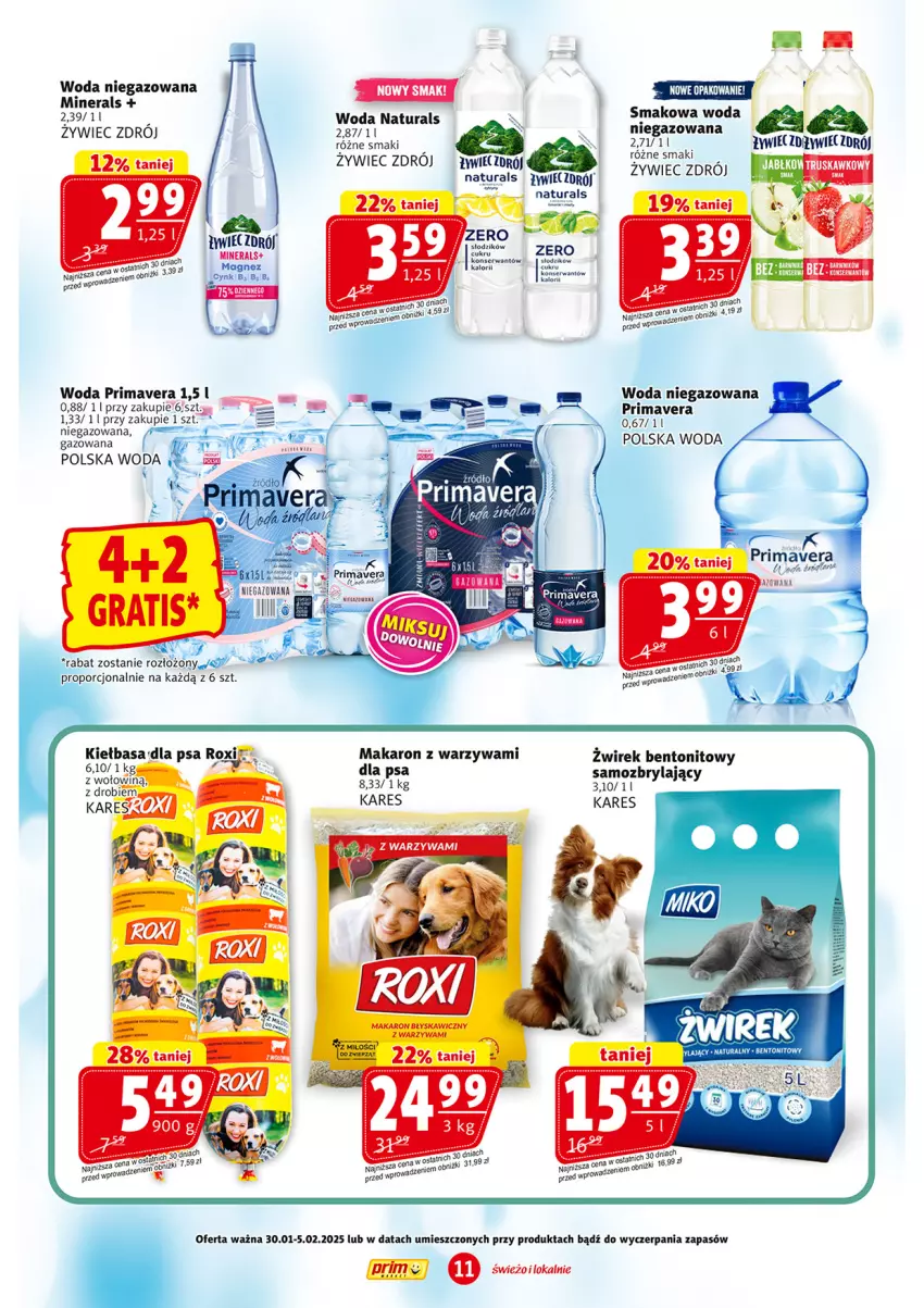 Gazetka promocyjna Prim Market - ważna 30.01 do 05.02.2025 - strona 11 - produkty: LANA, Makaron, Por, Prima, Primavera, Ser, Warzywa, Woda, Woda niegazowana