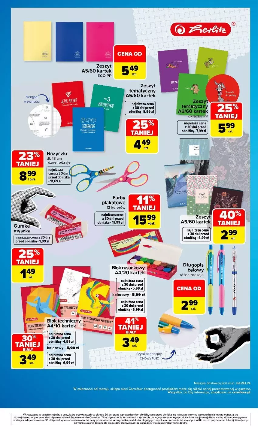 Gazetka promocyjna Carrefour - Gazetka Szkoła w SUMIE wzorowa OKAZJA! - ważna 27.07 do 12.09.2026 - strona 12 - produkty: Fa, Noż, Nożyczki, Tusz