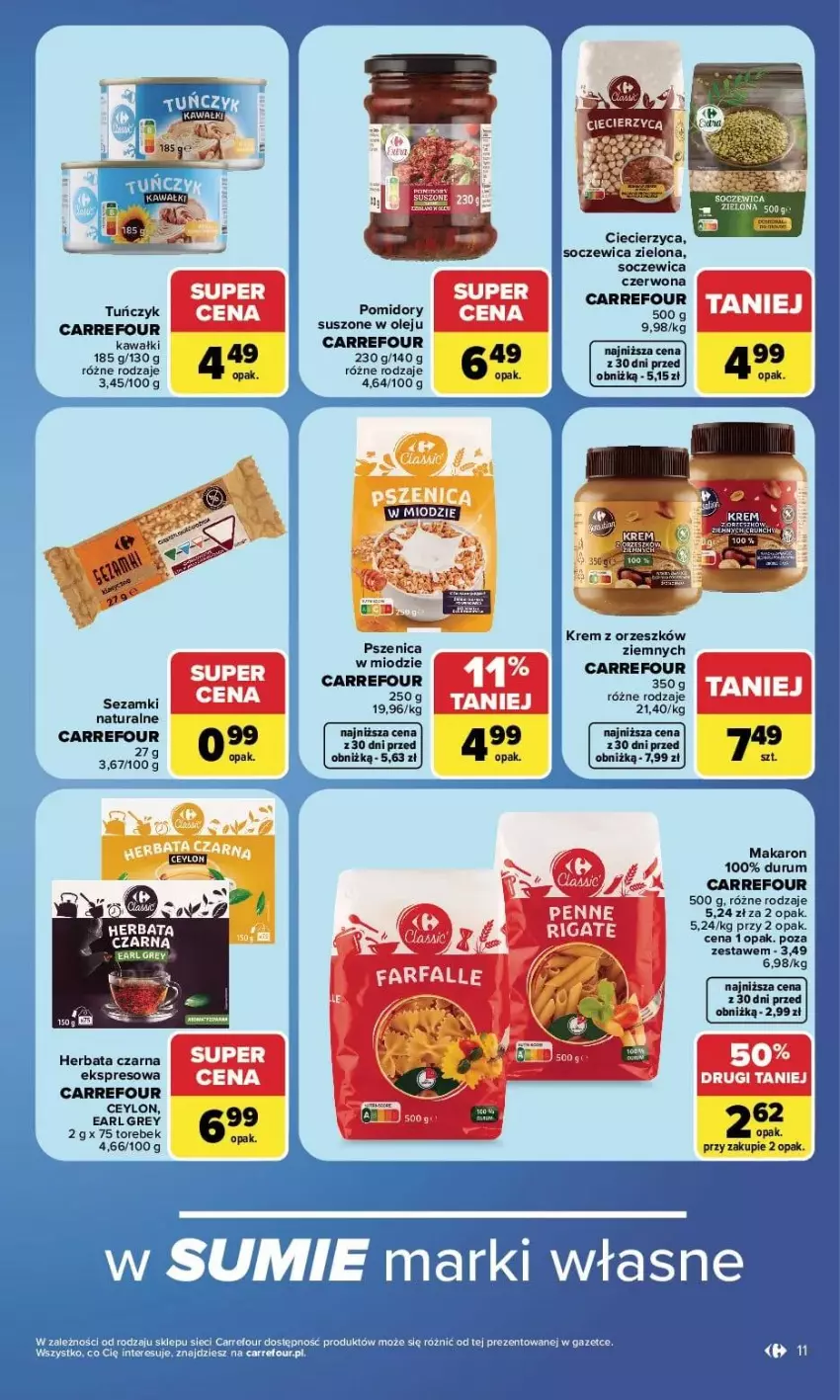 Gazetka promocyjna Carrefour - Gazetka Carrefour, Market w SUMIE najlpeszy, od poniedziałku - ważna 14.09 do 19.09.2026 - strona 13 - produkty: Earl Grey, Herbata, Herbata czarna, Kawa, Makaron, Olej, Pomidory, Rum, Sezam, Tuńczyk