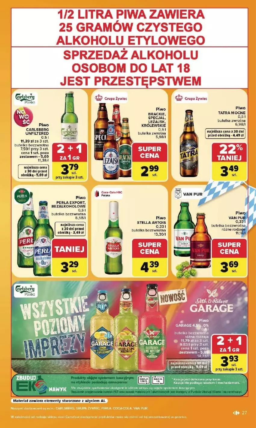 Gazetka promocyjna Carrefour - Gazetka Carrefour, Market w SUMIE najlpeszy, od poniedziałku - ważna 14.09 do 19.09.2026 - strona 29 - produkty: Carlsberg, Królewski, Perła, Piwo, Por, Tatra