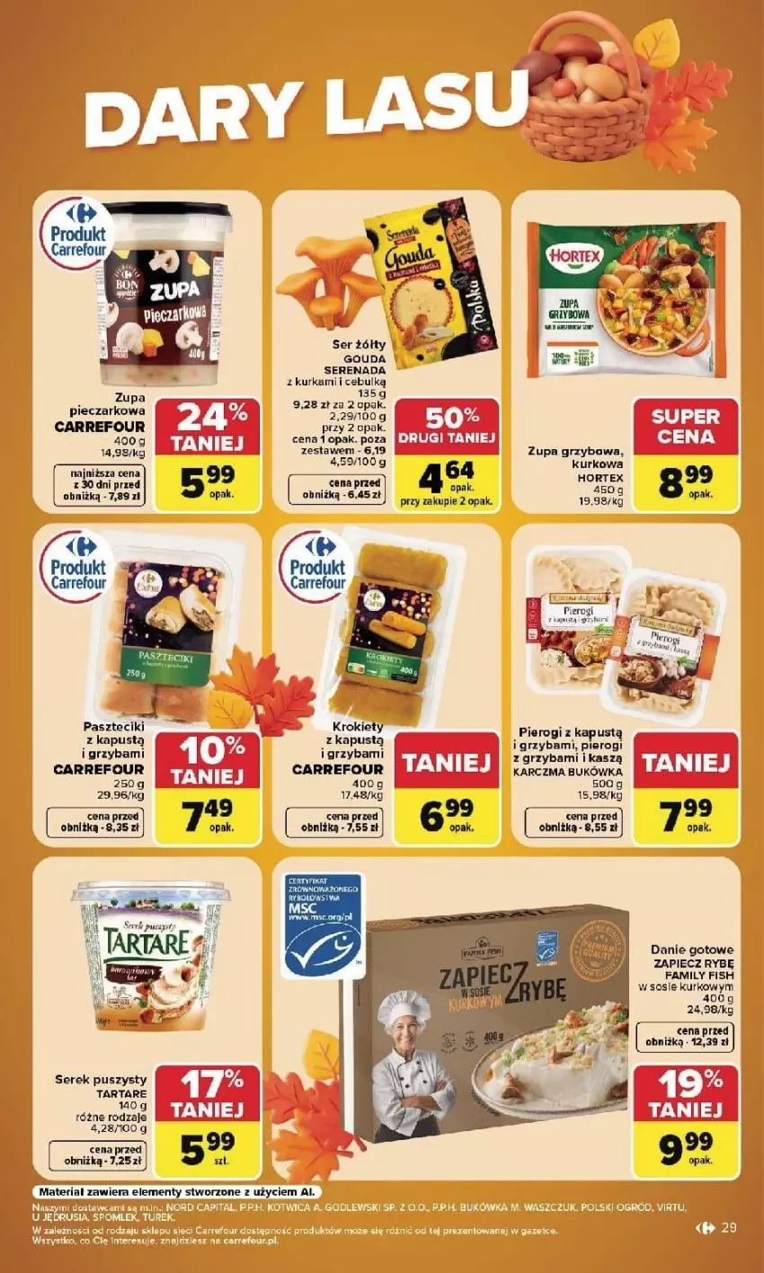 Gazetka promocyjna Carrefour - Gazetka Carrefour, Market w SUMIE najlpeszy, od poniedziałku - ważna 14.09 do 19.09.2026 - strona 31 - produkty: Danie gotowe, Fa, Gouda, Halo, Kapustą, Krokiety, Piec, Ser, Serek, Serek puszysty, Sos, Tarta, Tartare, Zupa