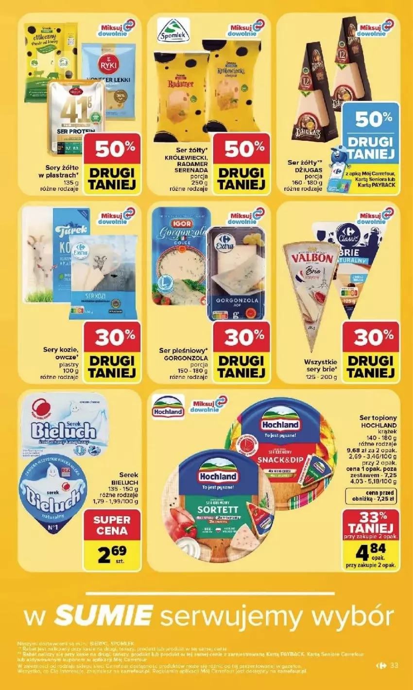 Gazetka promocyjna Carrefour - Gazetka Carrefour, Market w SUMIE najlpeszy, od poniedziałku - ważna 14.09 do 19.09.2026 - strona 35 - produkty: Bieluch, Hochland, Mysz, Radamer, Ser, Ser pleśniowy, Ser topiony, Serek, Top