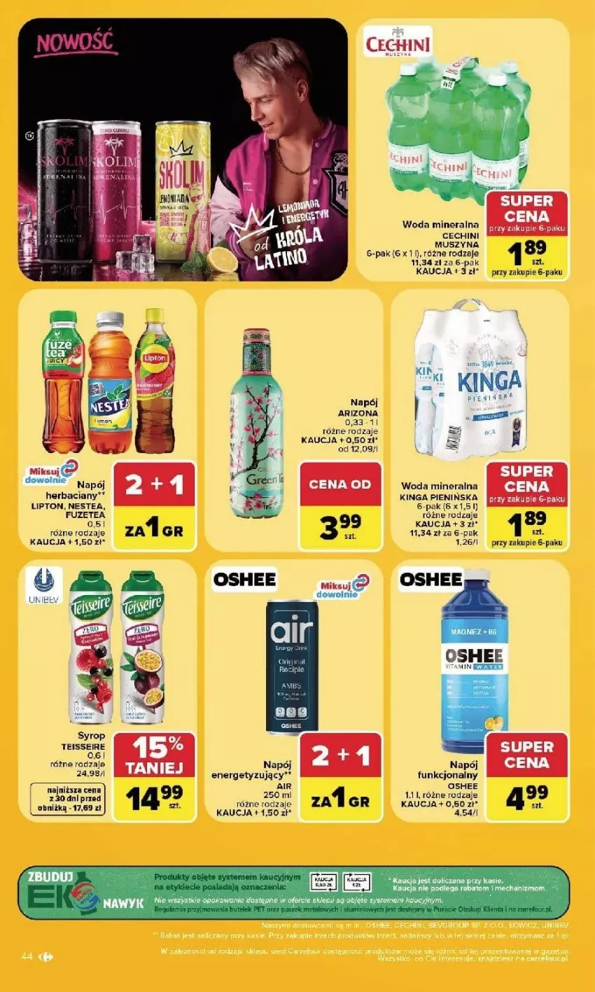Gazetka promocyjna Carrefour - Gazetka Carrefour, Market w SUMIE najlpeszy, od poniedziałku - ważna 14.09 do 19.09.2026 - strona 46 - produkty: Lipton, Mus, Napój, Nestea, Syrop, Szyna, Woda, Woda mineralna