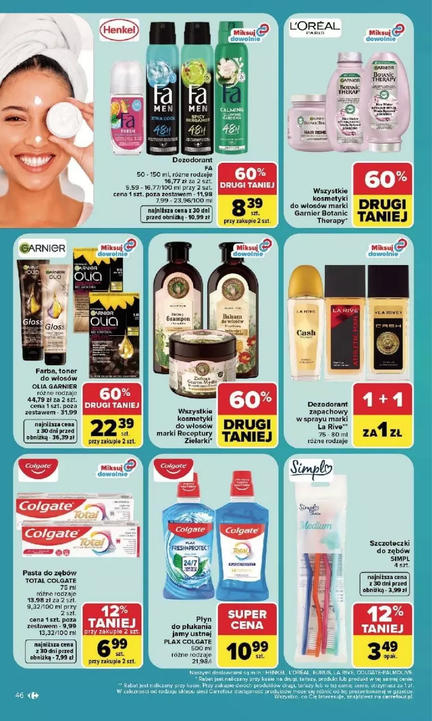 Gazetka promocyjna Carrefour - Gazetka Carrefour, Market w SUMIE najlpeszy, od poniedziałku - ważna 14.09 do 19.09.2026 - strona 48 - produkty: Barbie, Colgate, Fa, Garnier, La Rive, LG, Pasta do zębów, Płyn do płukania, Por, Taft
