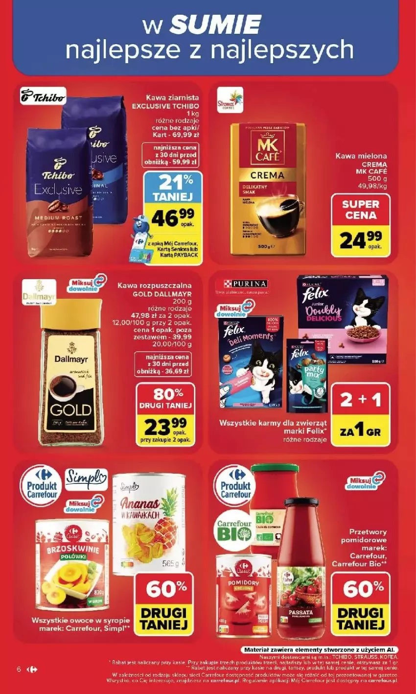 Gazetka promocyjna Carrefour - Gazetka Carrefour, Market w SUMIE najlpeszy, od poniedziałku - ważna 14.09 do 19.09.2026 - strona 8 - produkty: Dallmayr, Fa, Felix, Isla, Kawa, Kawa rozpuszczalna, Kawa ziarnista, LG, Owoce, Syrop, Tchibo