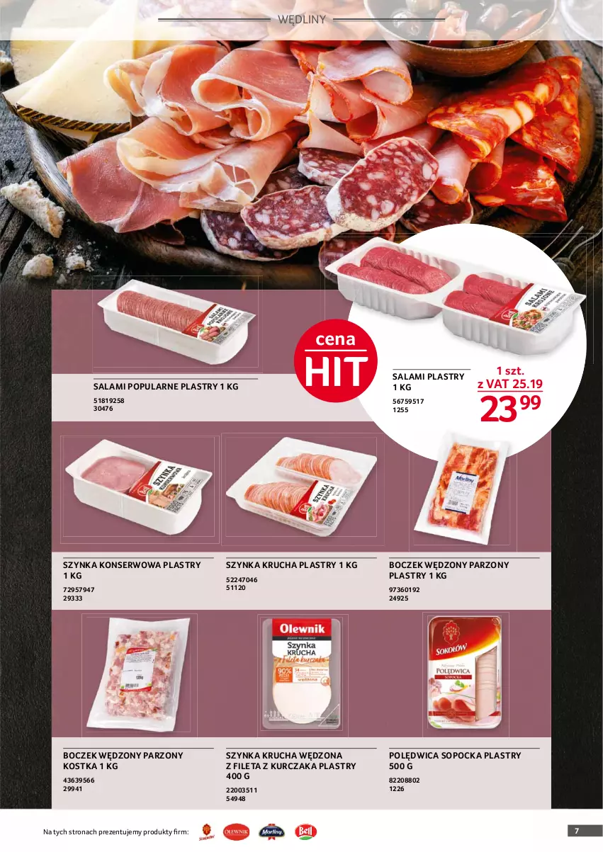 Gazetka promocyjna Selgros - Oferta gastronomiczna - ważna 19.08 do 01.09.2021 - strona 7 - produkty: Boczek, Kurczak, Polędwica, Salami, Ser, Szynka, Szynka konserwowa