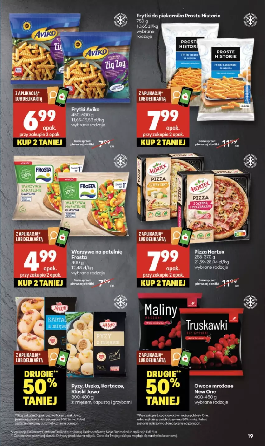 Gazetka promocyjna Delikatesy Centrum - Franczyza DC45 Czwartek - ważna 06.11 do 12.11.2025 - strona 19 - produkty: Frytki, Gala, Hortex, Koc, Owoce, Piekarnik, Pizza, Por, Rum, Truskawki