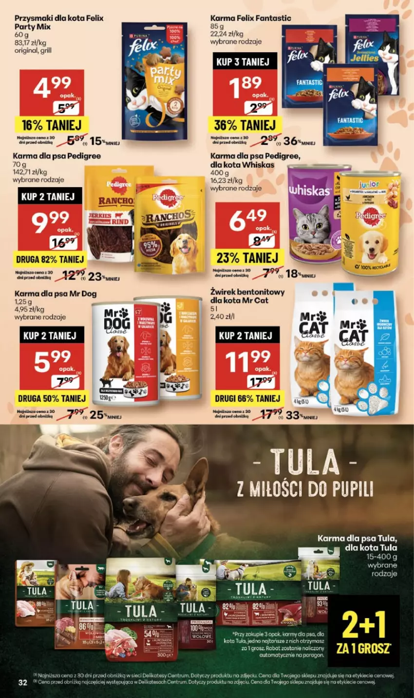 Gazetka promocyjna Delikatesy Centrum - Franczyza DC45 Czwartek - ważna 06.11 do 12.11.2025 - strona 32 - produkty: Fa, Fanta, Felix, Gin, Grill, Noż, Pedigree, Por, Przysmaki, Rum, Whiskas