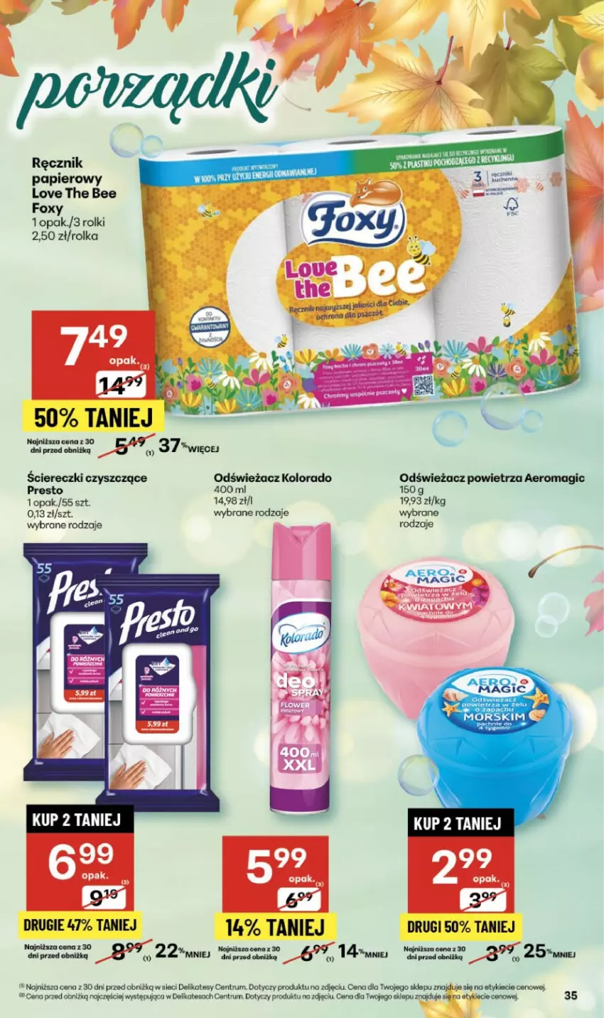 Gazetka promocyjna Delikatesy Centrum - Franczyza DC45 Czwartek - ważna 06.11 do 12.11.2025 - strona 35 - produkty: Foxy, Kolorado, Odświeżacz powietrza, Papier, Presto, Ręcznik, Rolki, Rum
