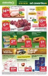 Gazetka promocyjna Stokrotka - Supermarket - Gazetka - ważna od 14.10 do 14.10.2026 - strona 1 - produkty: Kurczak, Tchibo, Warzywa, Gra, Szynka farmerska, Filet z piersi kurczaka, Kawa mielona, Kawa, Kosz, Raffaello, Duda, Szynka, Optima, Winogrona, Farm Milk, Ferrero, Owoce, Wino, Masło, Kiełbasa, Merci, Mięso, Fa