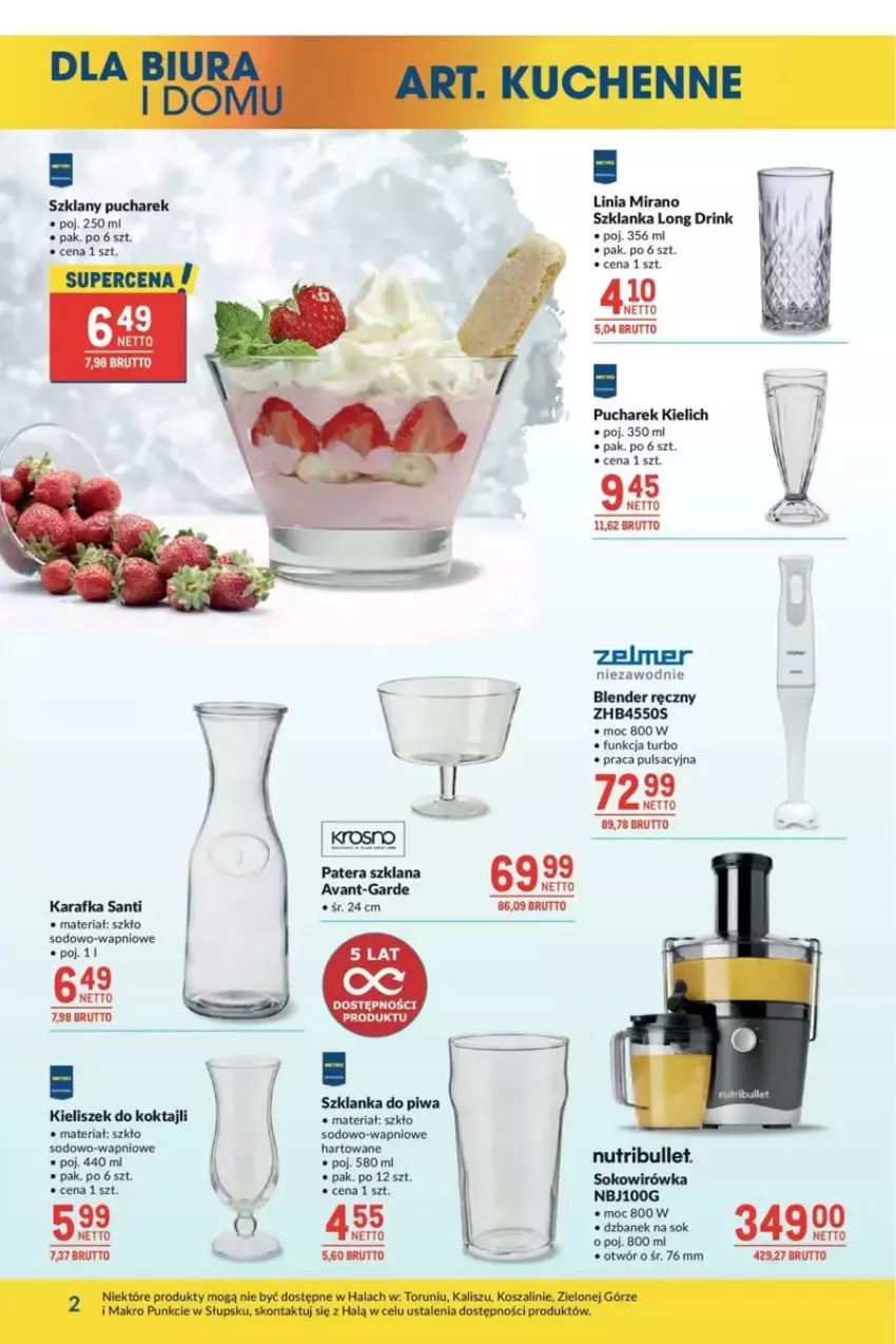 Gazetka promocyjna Makro - ważna 27.05 do 03.06.2025 - strona 12 - produkty: Blender, Blender ręczny, Dzbanek, Karafka, Kieliszek, LANA, Piwa, Sok, Szklanka, Tera, Zelmer