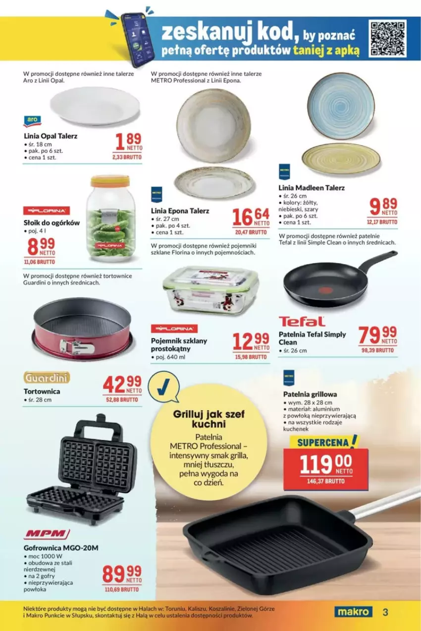 Gazetka promocyjna Makro - ważna 27.05 do 03.06.2025 - strona 14 - produkty: Fa, Gofrownica, Gofry, Grill, Metro, Patelnia, Patelnia grillowa, Pojemnik, Pojemnik szklany, Talerz, Tefal, Tortownica