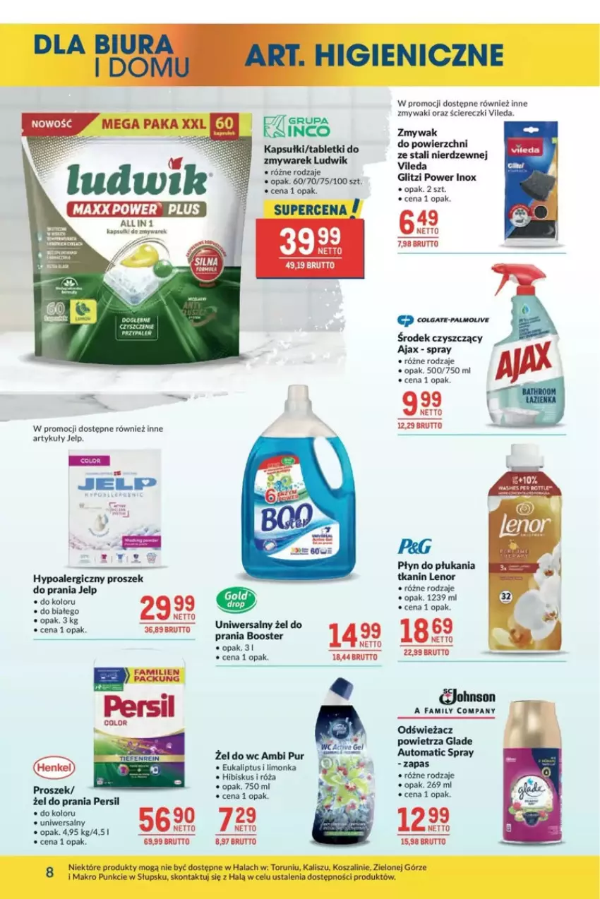 Gazetka promocyjna Makro - ważna 27.05 do 03.06.2025 - strona 35 - produkty: Ajax, Ambi Pur, Booster, Colgate, Fa, Feta, Hibiskus, Kosz, Lenor, LG, Limonka, Odświeżacz powietrza, Palmolive, Persil, Płyn do płukania, Pur, Róża, Szal, Vileda
