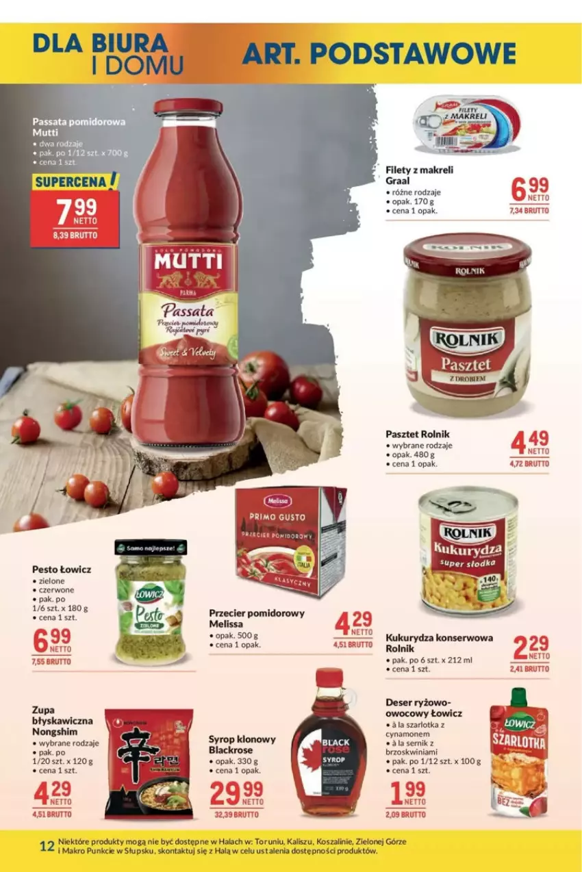 Gazetka promocyjna Makro - ważna 27.05 do 03.06.2025 - strona 4 - produkty: Deser, Fa, Gra, Graal, Kosz, Kukurydza, Kukurydza konserwowa, Lack, Pasztet, Pesto, Rolnik, Ryż, Ser, Syrop, Szal, Szarlotka, Zupa
