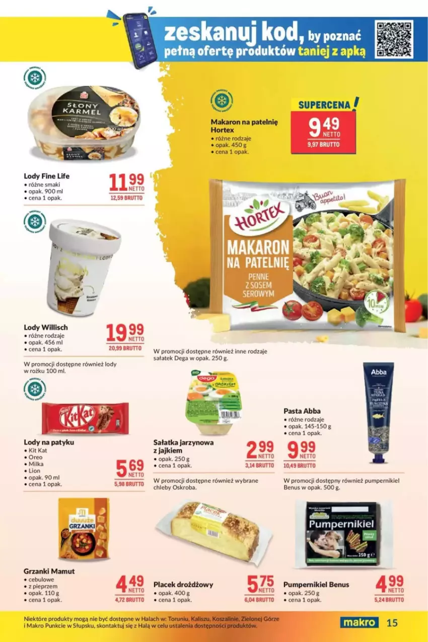 Gazetka promocyjna Makro - ważna 27.05 do 03.06.2025 - strona 7 - produkty: Chleb, Dega, Hortex, Kit Kat, Lody, Makaron, Penne, Pieprz, Rama, Sałat, Sałatka, Ser