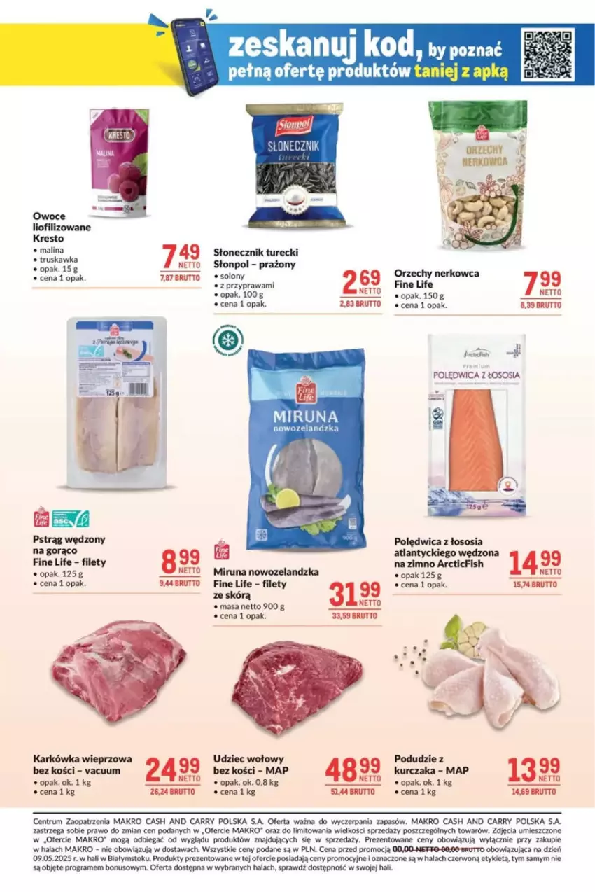 Gazetka promocyjna Makro - ważna 27.05 do 03.06.2025 - strona 9 - produkty: Gra, Karkówka wieprzowa, Kurczak, Miruna, Owoce, Podudzie z kurczaka, Polędwica, Pstrąg, Pstrąg wędzony, Rum, Słonecznik turecki, Słonpol, Sos, Udziec wołowy
