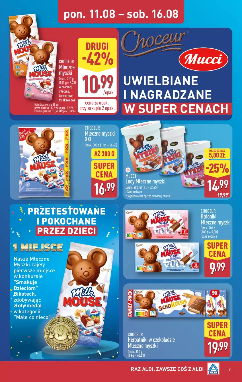 Gazetka promocyjna Aldi - Pełna oferta - ważna 11.08 do 16.08.2025 - strona 9 - produkty: Baton, Dzieci, Gra, Herbatniki, Koc, Lody, Mysz, Tonik