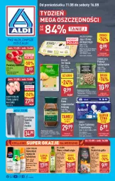 Gazetka promocyjna Aldi - Pełna oferta - Gazetka - ważna od 16.08 do 16.08.2025 - strona 1 - produkty: Kurczak, Pistacje, Kawa rozpuszczalna, Ser, Gin, 7up, Papier, Bell, Jaja, Mirinda, Kawa, Papier toaletowy, Pepsi, Spodnie, Oliwa z oliwek, Bella, Gouda, Jacobs, Grill, Pomidory, Fa, Oliwa