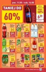 Gazetka promocyjna Aldi - Pełna oferta - Gazetka - ważna od 16.08 do 16.08.2025 - strona 11 - produkty: All Seasons, Sok, Gra, Korniszony, Napój bezalkoholowy, Kosz, Coca-Cola, Pepsi, Tymbark, Woda mineralna, Napój niegazowany, Woda, Kamis, Napój