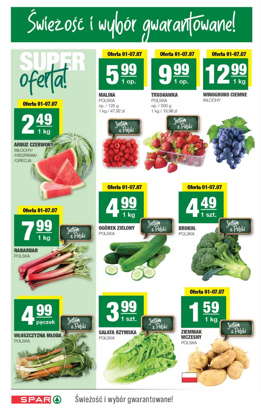 Gazetka promocyjna Spar - Spar - ważna 01.07 do 12.07.2026 - strona 2 - produkty: Arbuz, Fa, Ogórek, Sałat, Wino