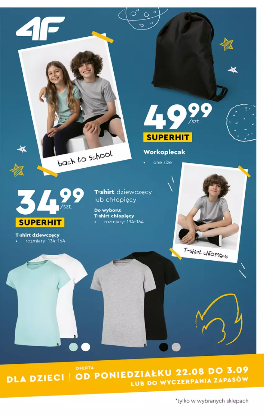 Gazetka promocyjna Biedronka - Okazje tygodnia - ważna 22.08 do 31.08.2022 - strona 3 - produkty: Dzieci, Plecak, T-shirt