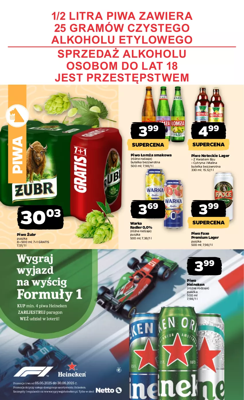 Gazetka promocyjna Netto - Od Środy - ważna 18.06 do 25.06.2025 - strona 12 - produkty: Fa, Gra, Heineken, Piwa, Piwo, Radler, Warka