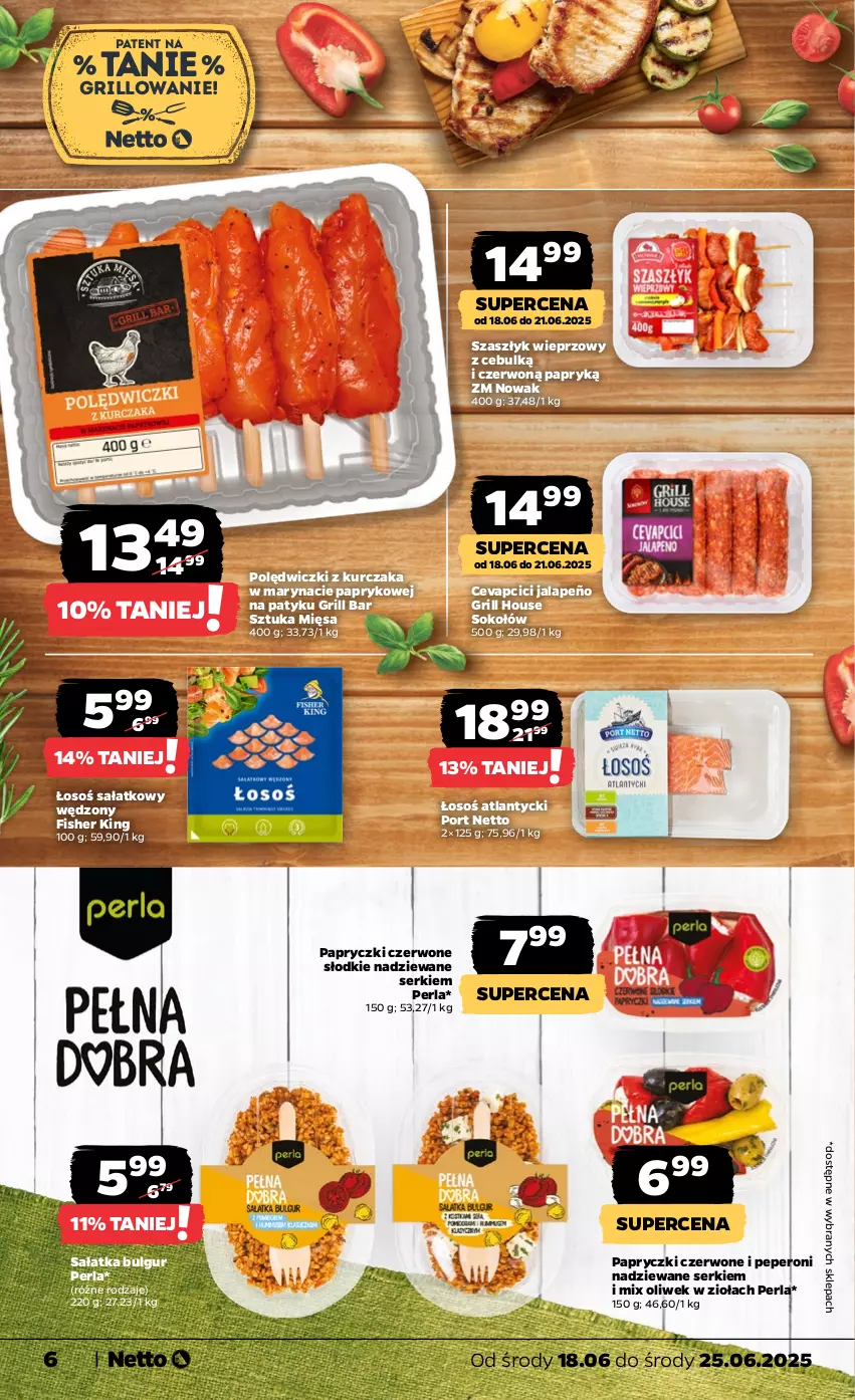 Gazetka promocyjna Netto - Od Środy - ważna 18.06 do 25.06.2025 - strona 6 - produkty: Bulgur, Grill, Kurczak, LG, NOWAK, Polędwiczki z kurczaka, Por, Sałat, Sałatka, Ser, Sok, Sokołów