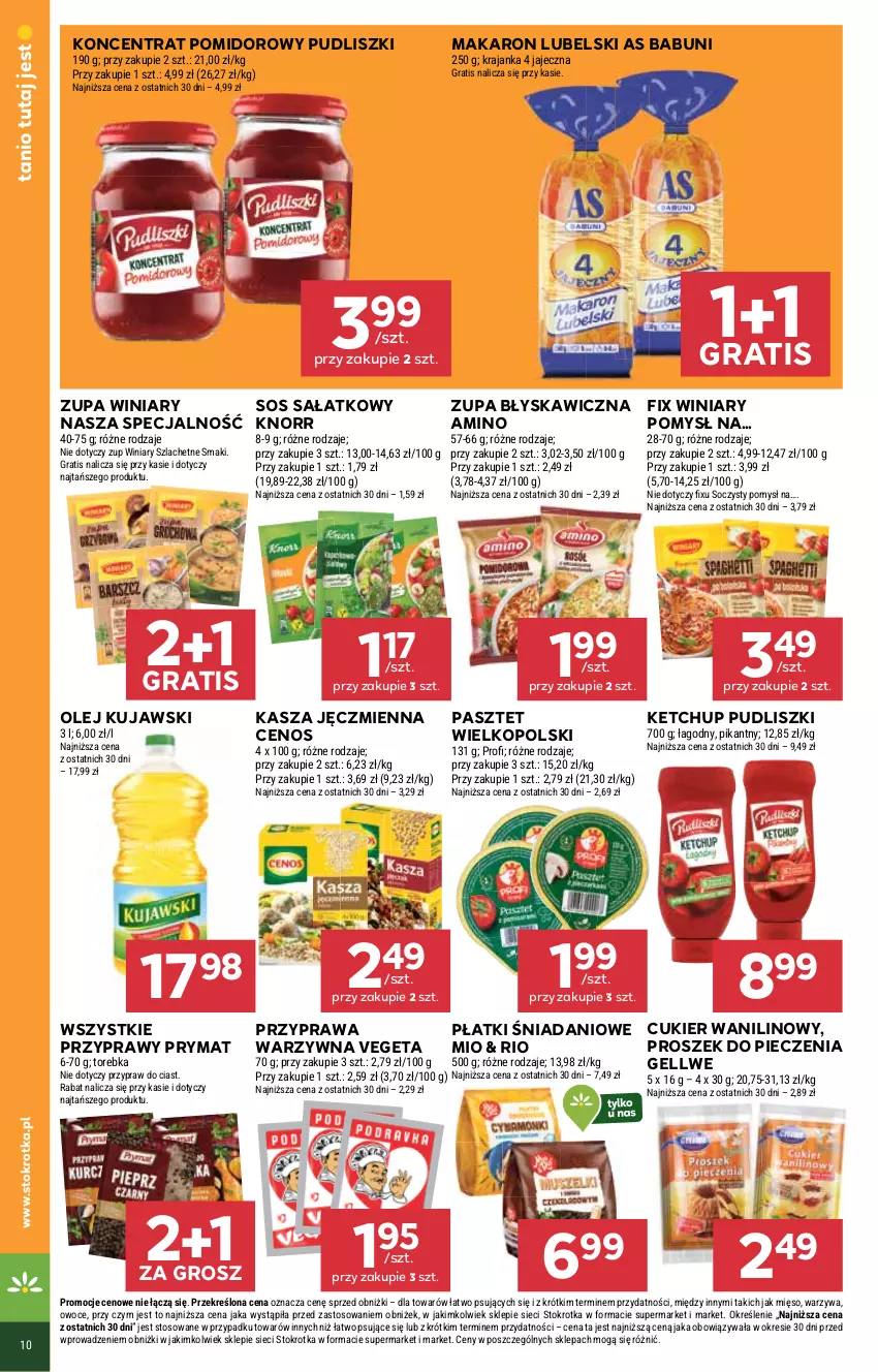 Gazetka promocyjna Stokrotka - Market - ważna 06.11 do 12.11.2025 - strona 16 - produkty: Babuni, Cenos, Cukier, Cukier wanilinowy, Danio, Gra, Kasza, Kasza jęczmienna, Ketchup, Knorr, Koncentrat pomidorowy, Kujawski, Makaron, Mięso, Olej, Owoce, Pasztet, Piec, Proszek do pieczenia, Prymat, Przyprawy, Pudliszki, Sałat, Sos, Torebka, Vegeta, Warzywa, Winiary, Zupa