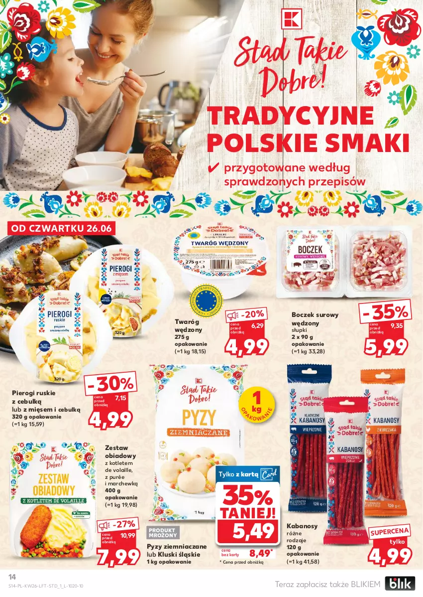 Gazetka promocyjna Kaufland - Gazetka tygodnia - ważna 26.06 do 02.07.2025 - strona 14 - produkty: Boczek, Kabanos, Kotlet, Pierogi, Pur, Tera, Twaróg