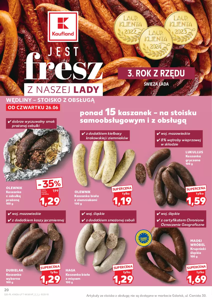 Gazetka promocyjna Kaufland - Gazetka tygodnia - ważna 26.06 do 02.07.2025 - strona 20 - produkty: Gra, Gry, Kasza, Kaszanka, Madej Wróbel, Olewnik