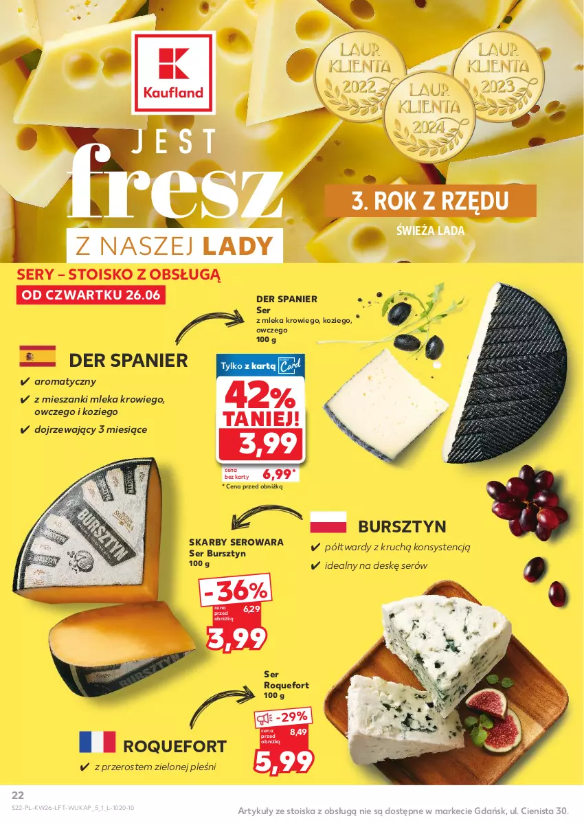 Gazetka promocyjna Kaufland - Gazetka tygodnia - ważna 26.06 do 02.07.2025 - strona 22 - produkty: Bursztyn, Roquefort, Ser