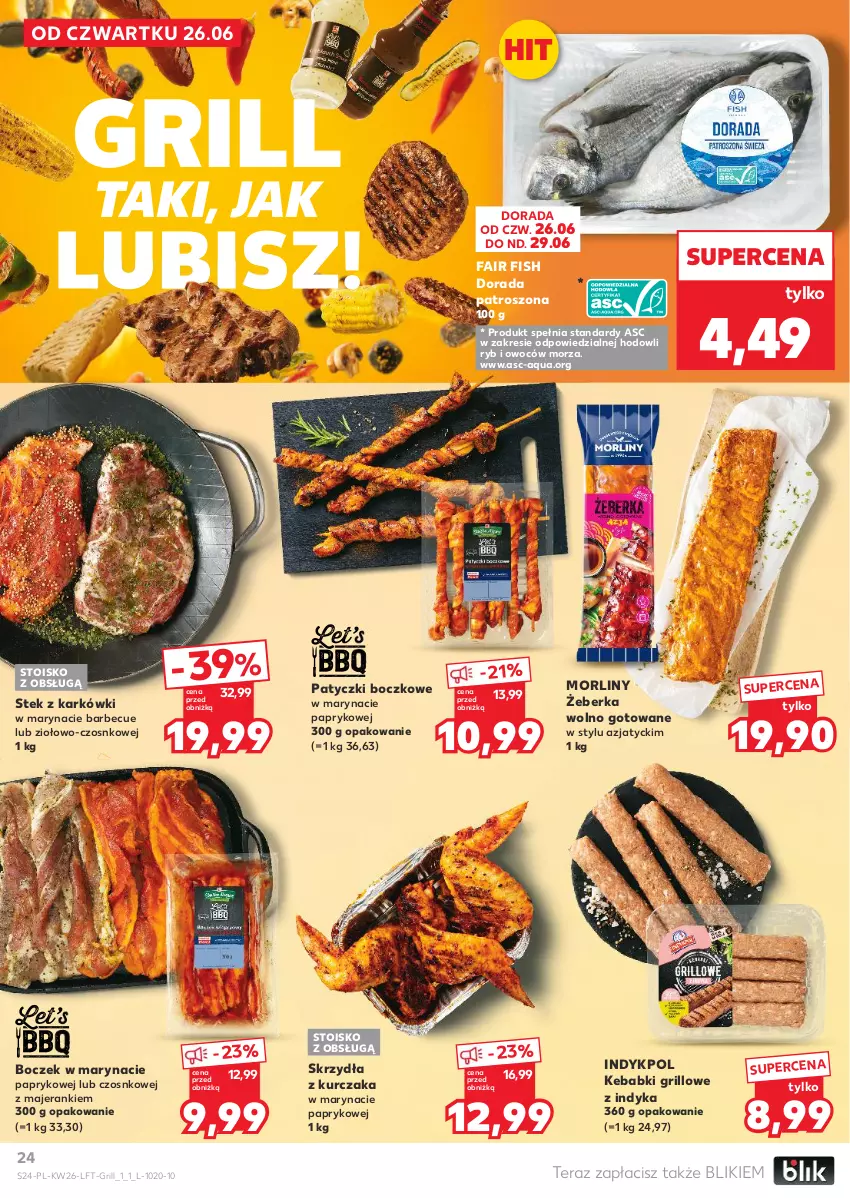 Gazetka promocyjna Kaufland - Gazetka tygodnia - ważna 26.06 do 02.07.2025 - strona 24 - produkty: Boczek, Fa, Grill, Kebab, Kurczak, Morliny, Stek, Tera