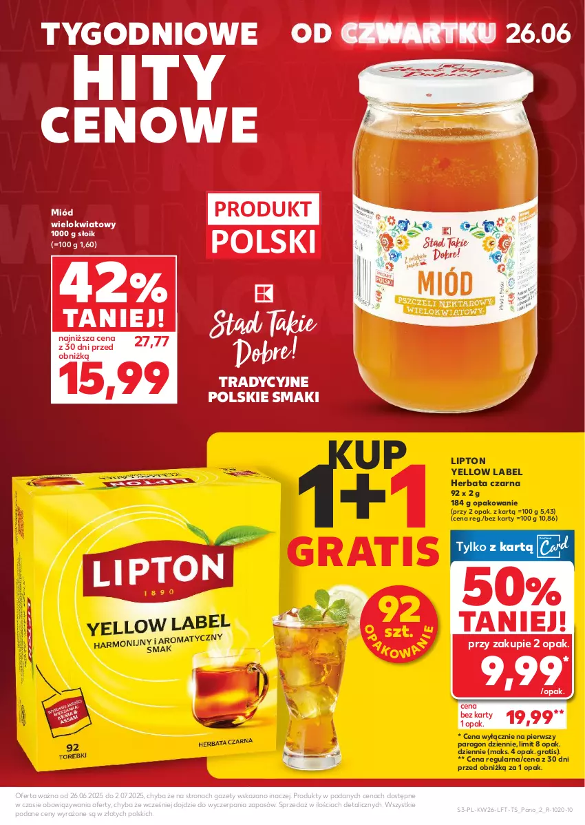 Gazetka promocyjna Kaufland - Gazetka tygodnia - ważna 26.06 do 02.07.2025 - strona 3 - produkty: Gra, Herbata, Herbata czarna, Lipton, Miód