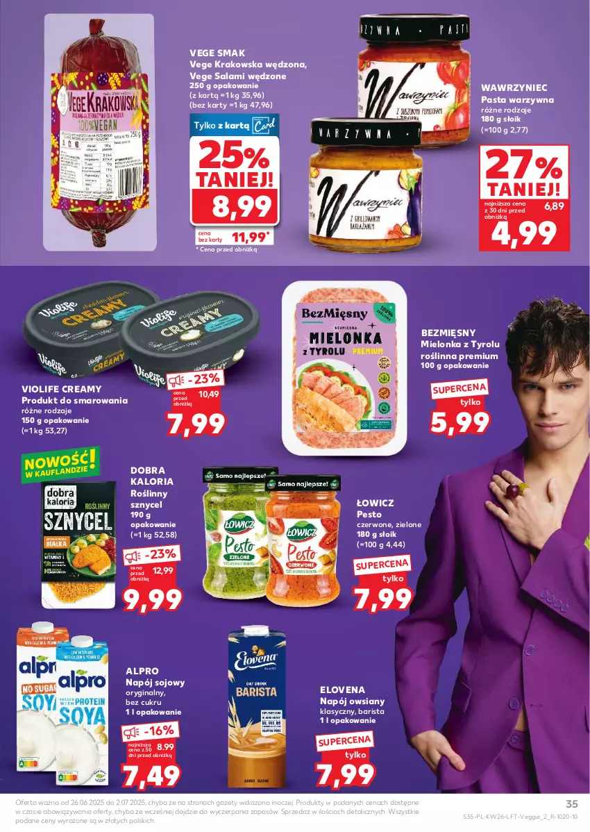 Gazetka promocyjna Kaufland - Gazetka tygodnia - ważna 26.06 do 02.07.2025 - strona 35 - produkty: Alpro, Gin, Napój, Pasta warzywna, Pesto, Salami