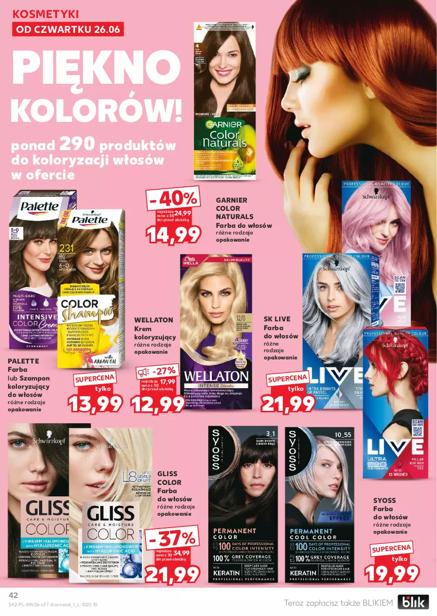 Gazetka promocyjna Kaufland - Gazetka tygodnia - ważna 26.06 do 02.07.2025 - strona 42 - produkty: Fa, Farba do włosów, Garnier, Palette, Syoss, Szampon, Tera, Wella