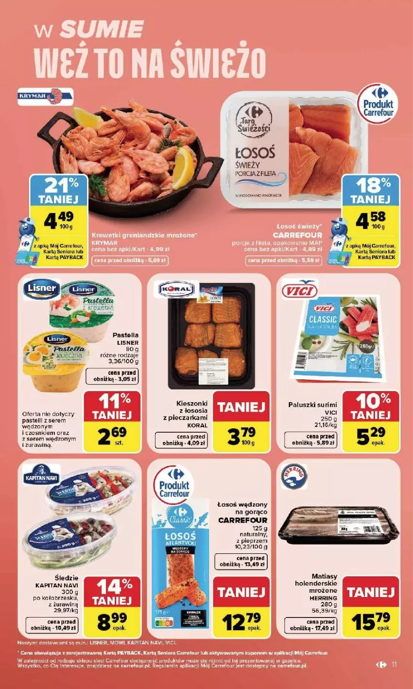 Gazetka promocyjna Carrefour - Gazetka Carrefour, Market w SUMIE najlpeszy, od poniedziałku - ważna 24.08 do 30.08.2026 - strona 13 - produkty: Fa, Inka, Lisner, Pastella, Piec, Pieczarka, Pieprz, Por, Ser, Sos, Surimi